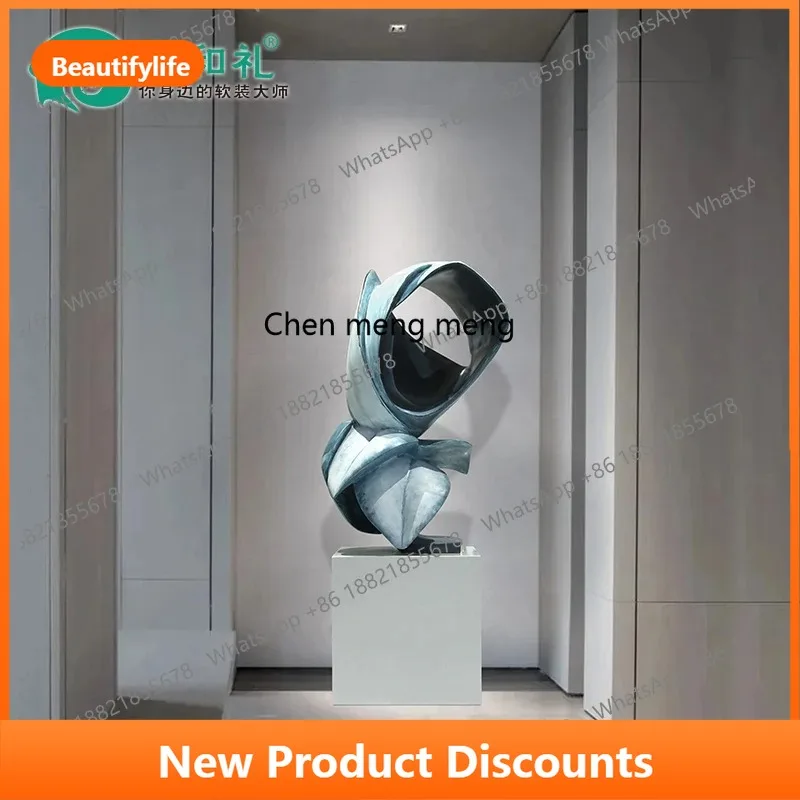 

C56 Floor-to-ceiling large glass fiber reinforced plastic ornament interior soft decoration abstract flower sculpture lobby art