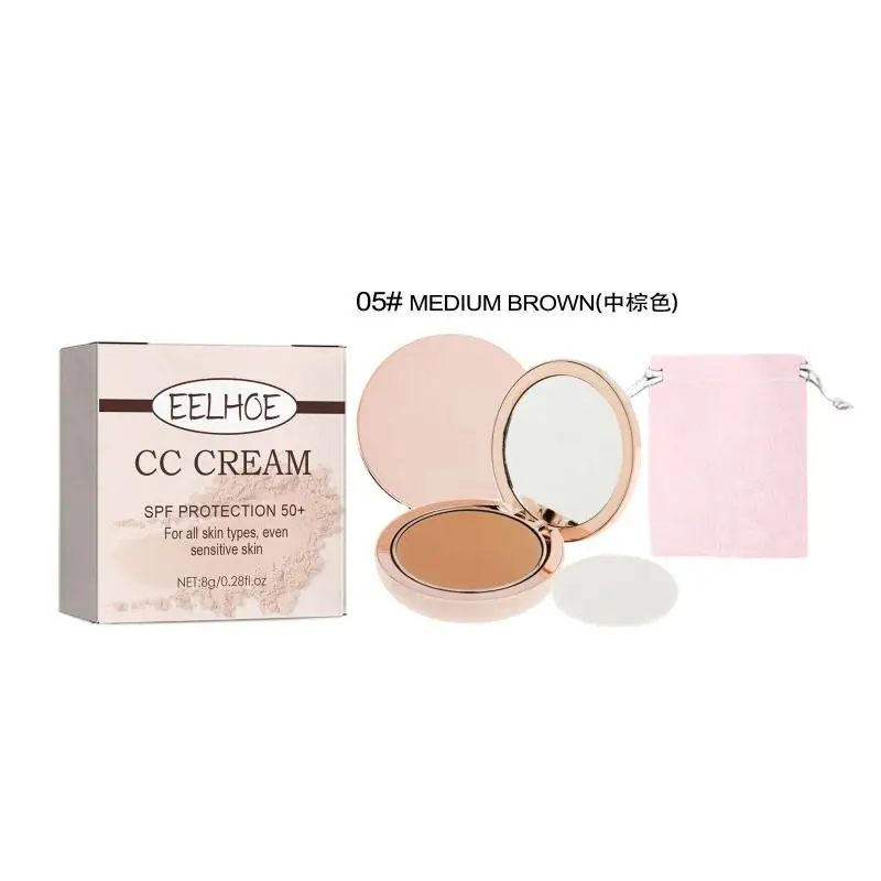 EELHOE Powder Compact Lightweight Breathable Natural Concealment Set and Touch-up Powder Compact for Skin Protection