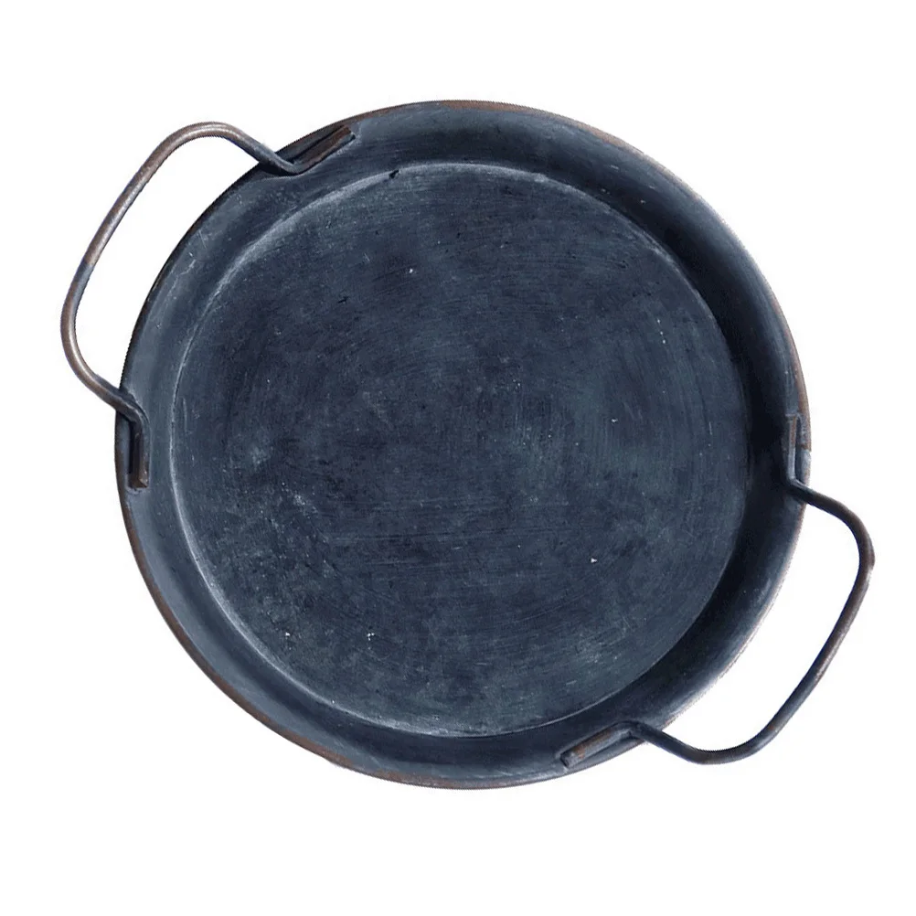 

1Pcs Storage Tray Vintage Iron Design Decorative Serving Tray for Food Fruit Bread Snack Display Home Kitchen Hotel Use