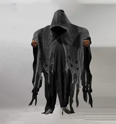 Death Cape Halloween Cosplay Unisex Horror Ghost Dementors Evil Wizzard Cloak Gothic Horror Zombie Tattered Hooded Capes