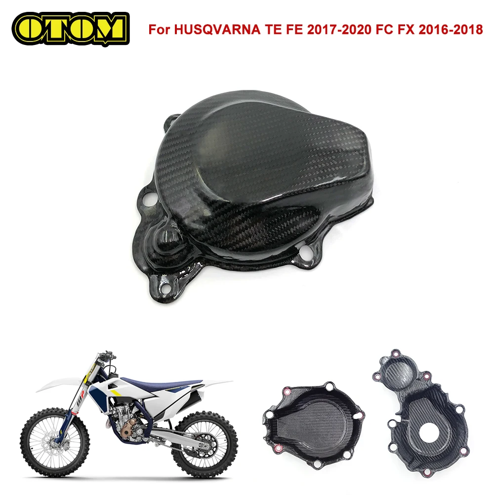

For HUSQVARNA Motorcycle Ignition Cover Engine Carbon Fiber Magneto Protector Guard TE FE FC FX 250 300 350 450 Accessories Bike