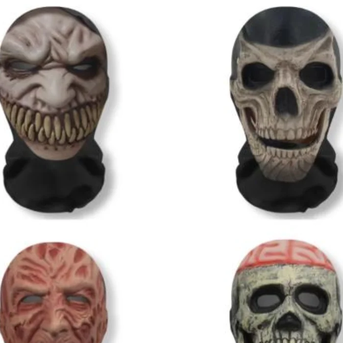 Halloween Geistergesicht 3D-gedruckte Maske Stretch Mesh Vollgesichtsmaske Schädel Kopfschmuck Lustige Party Halloween Horror Cosplay Requisiten