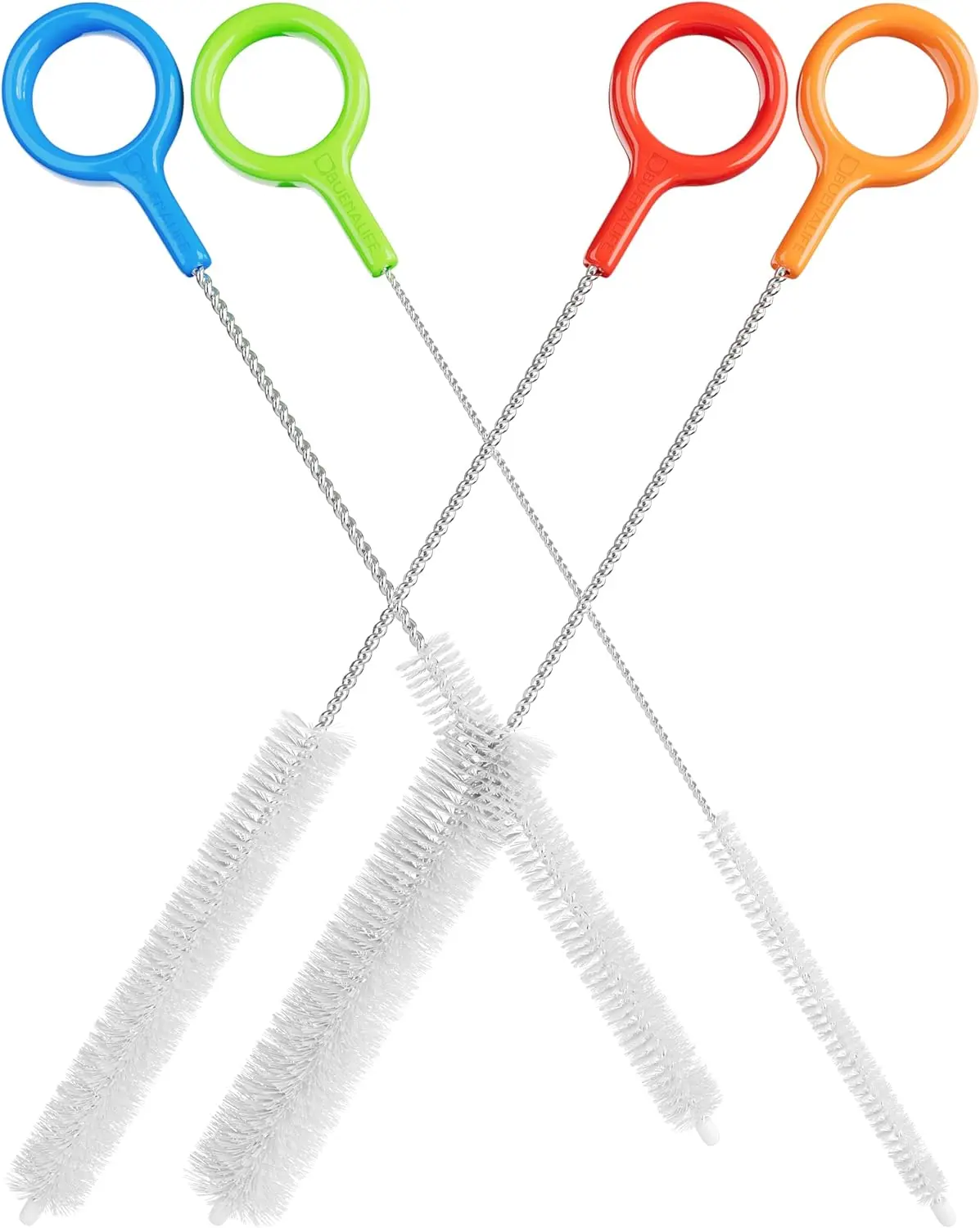 

4-Pack Heavy Duty Cleaning Brushes for Reusable Straws, Bottles & Small Spaces - Durable Nylon Bristles