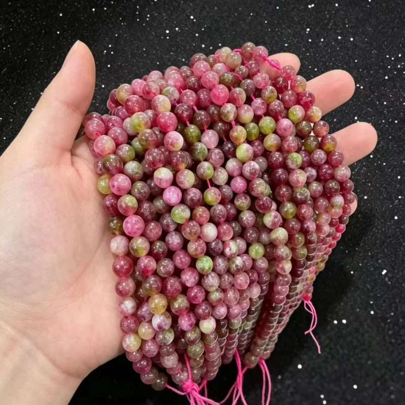 Charm Optimize Watermelon Tourmaline Crystal Natural Stone Beads DIY Jewelry Accessories 6mm 8mm 10mm Loose Crystal Beads