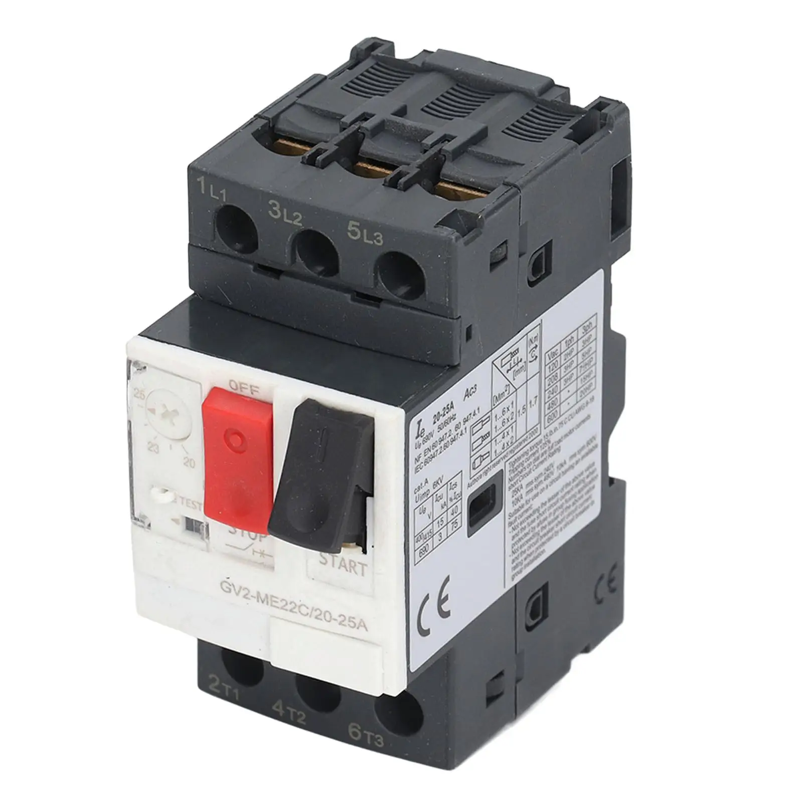 สามเฟสมอเตอร์ Circuit Breaker Overload สวิทช์ปุ่ม AC 690V GV2ME22C 20A TO 25A
