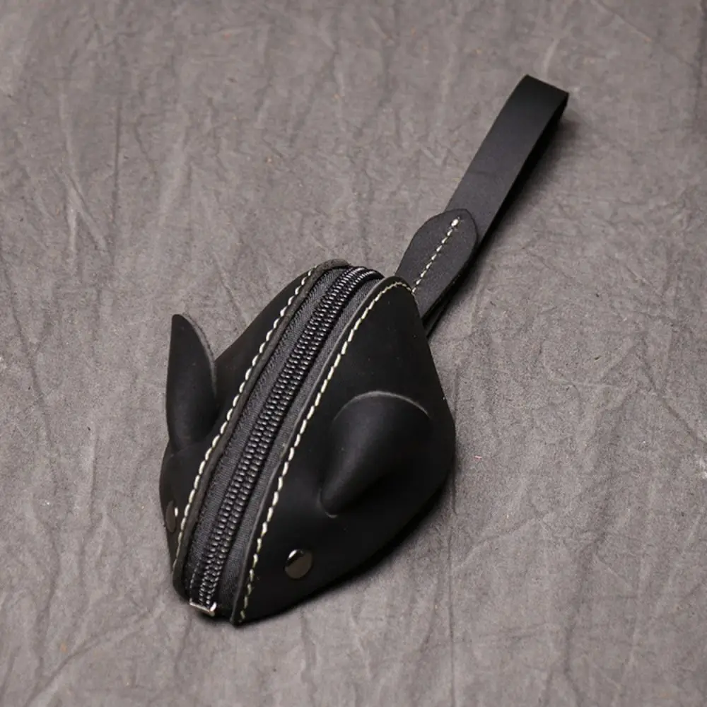 

Creative Retro Mouse Purse Leather Fashion Zipper Key Bag Cute Storage Bag Student