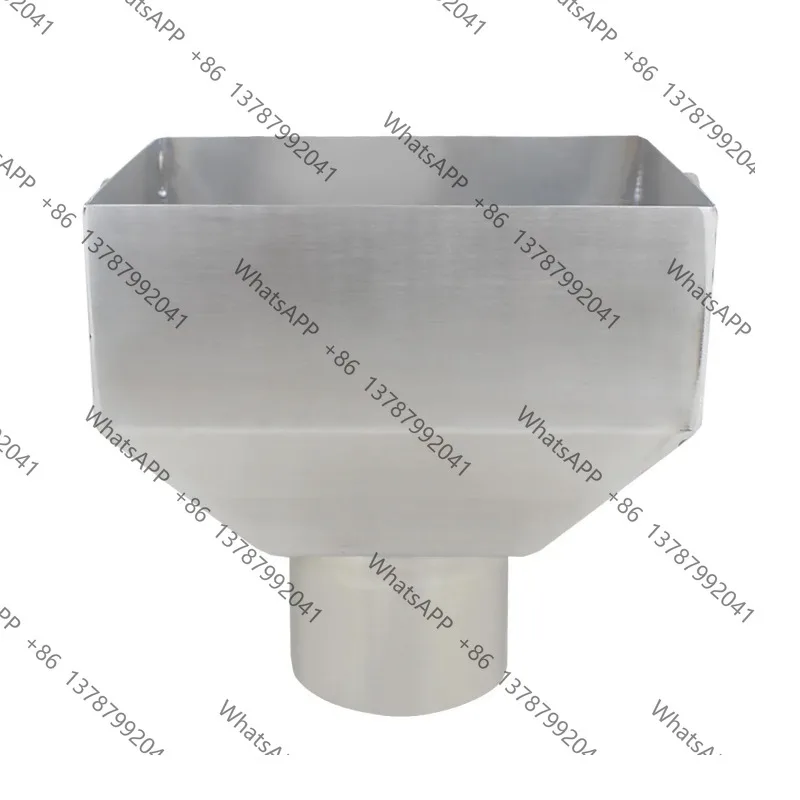 Side‑Inlet Siphon Rainwater Hopper Stainless Steel Square Funnel Drain Fitting 1PC