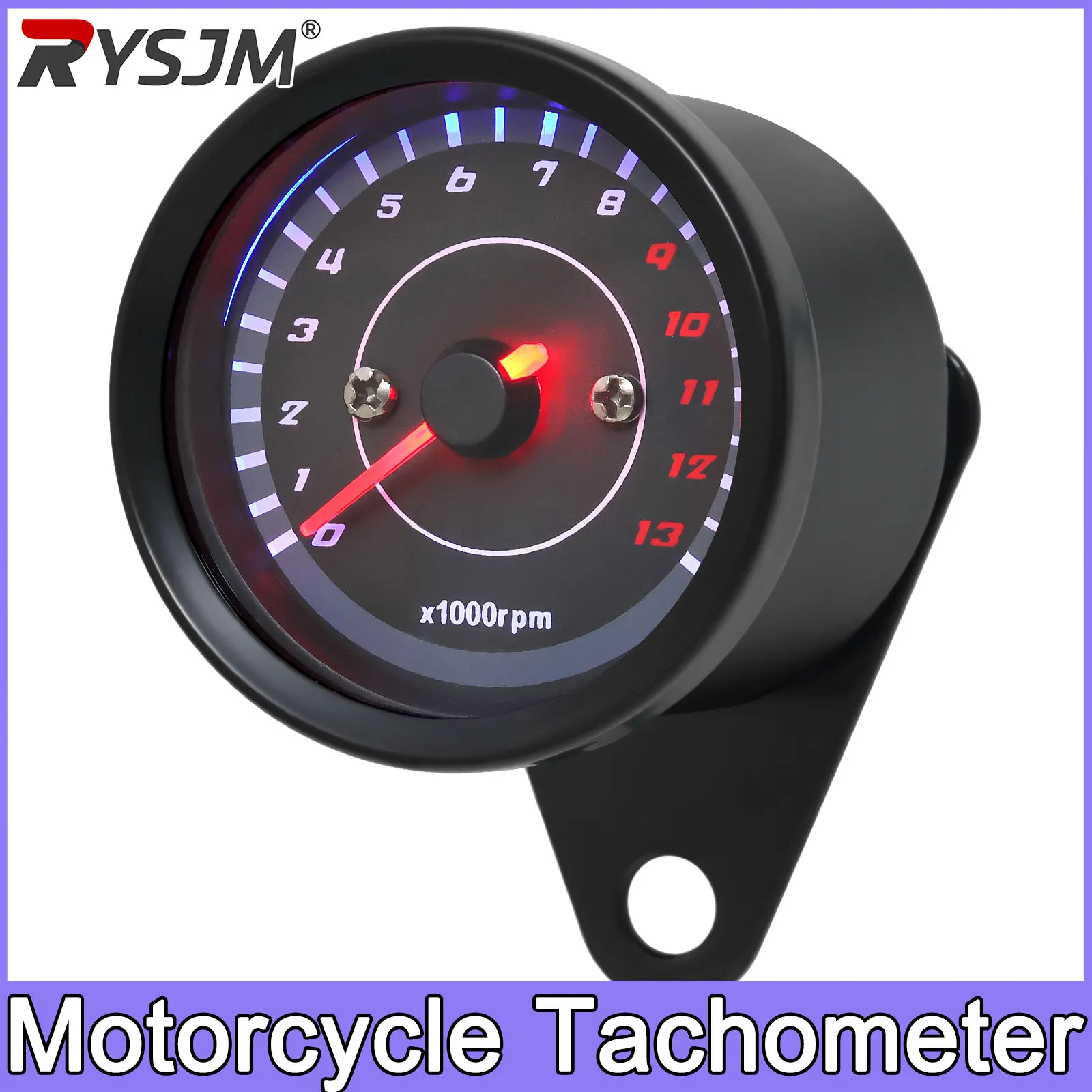 Compteur de vitesse universel pour scooter et moto, 13000 tr/min, tachymètre analogique, instruments à lumière nocturne, indicateur de vitesse