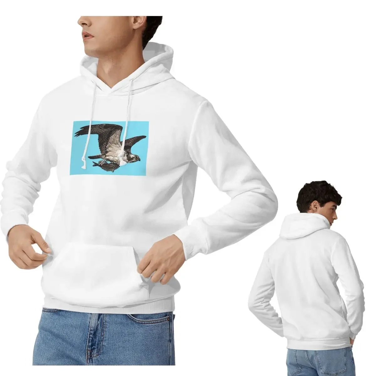 Osprey Holding Fish-sudaderas con estampado de Color para hombre y mujer, Jersey informal, sudadera, ropa de manga larga a la moda, Otoño e Invierno