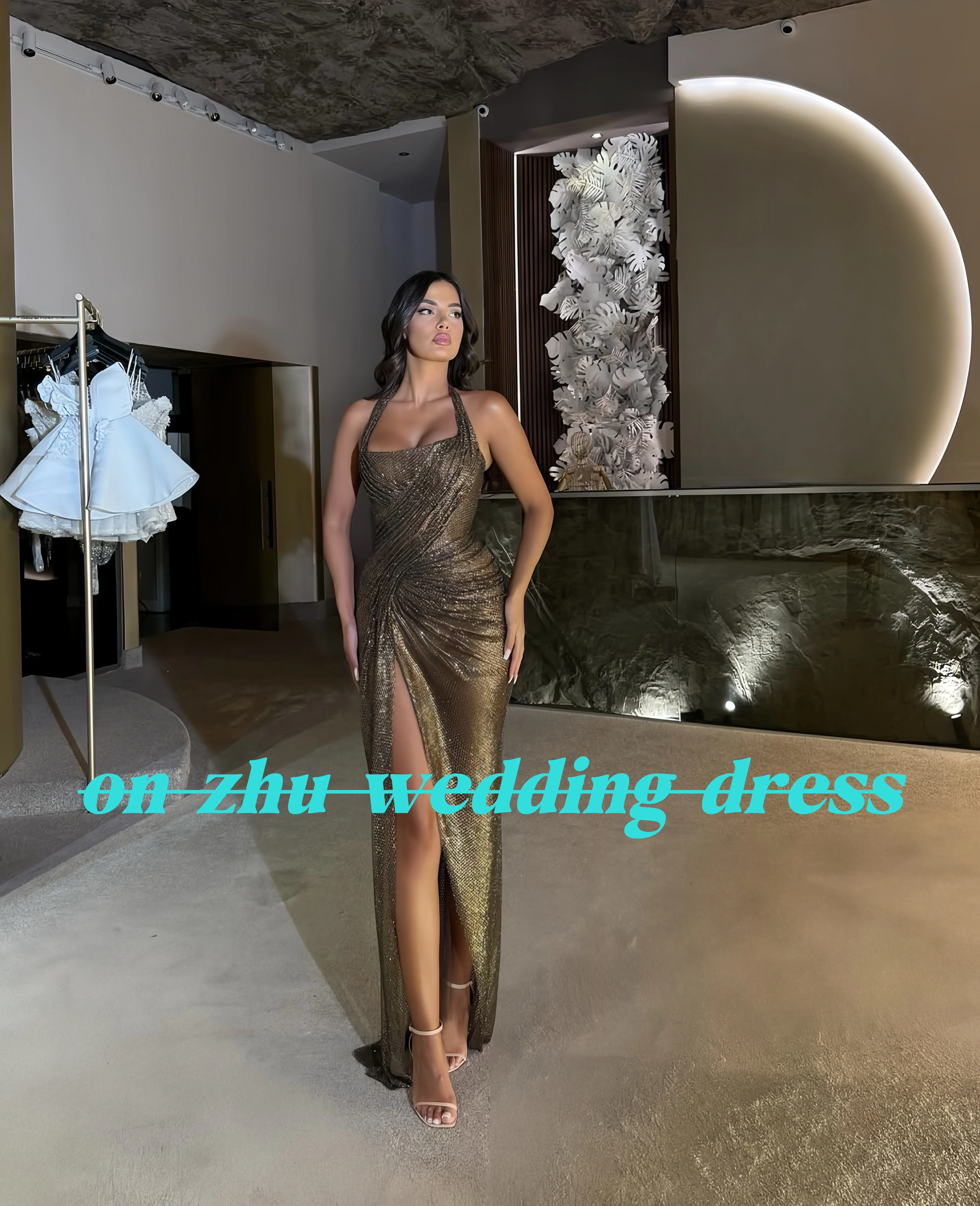 

Customized strapless sleeveless mermaid slit sexy luxury evening dresses dresses for special occasions Dresses gala