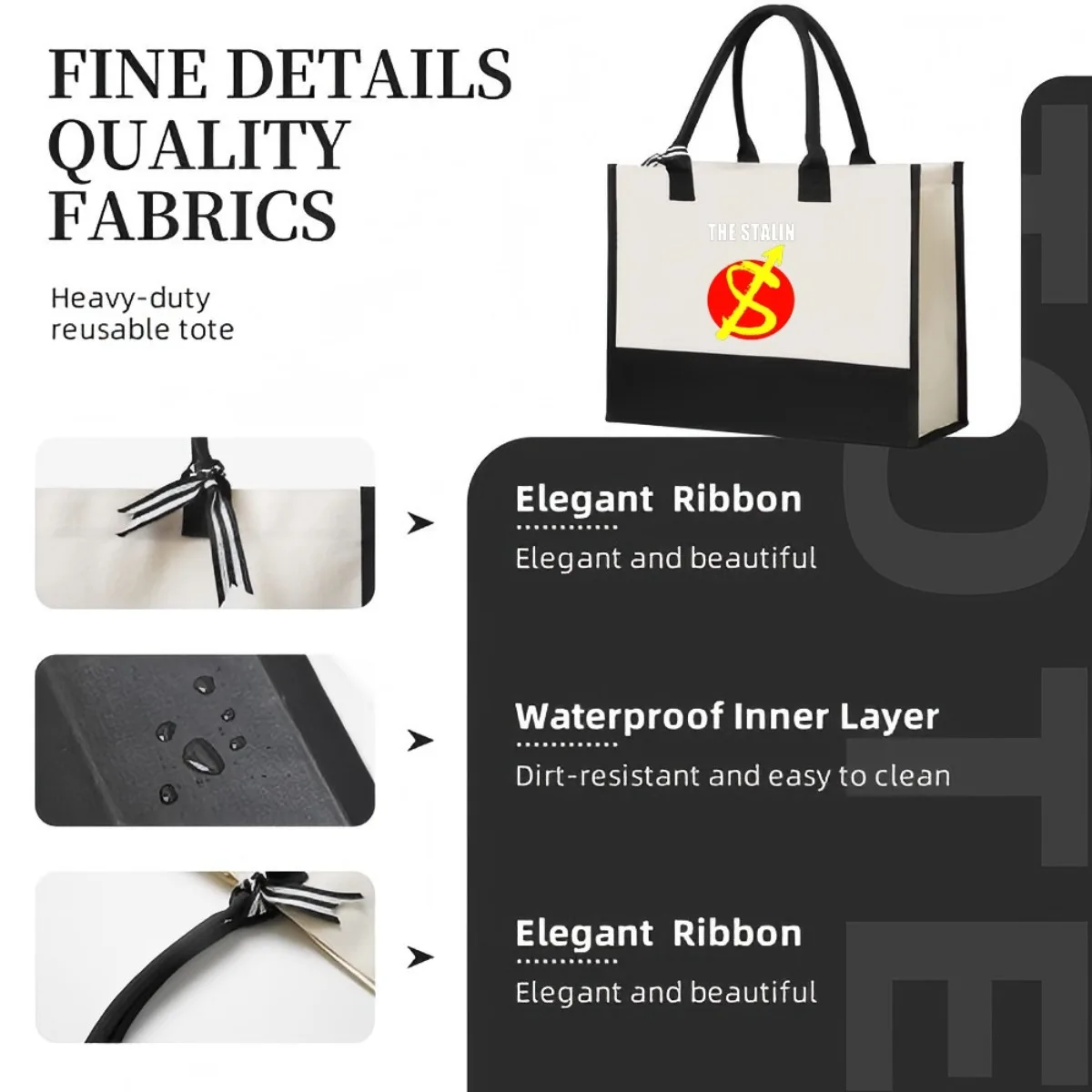 The Stn Stop Jap 2026 وصل حديثًا حقيبة حمل عصرية واسعة وقابلة لإعادة الاستخدام بنمط طباعة 2 نغمة كتف كبير شديد التحمل #5