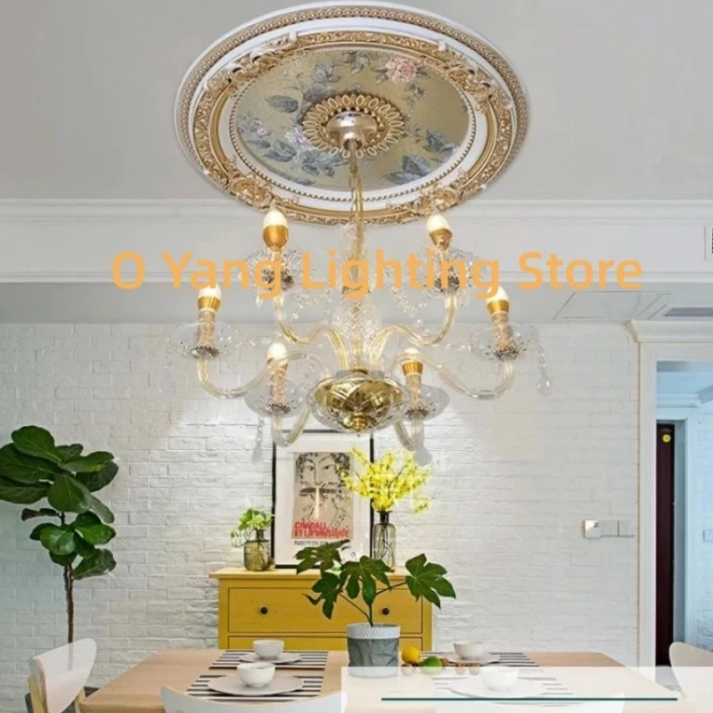 Decoration  Panel Lamp Pool Decoration Guest Dining Room Round Ceiling Molding Decoration Non-plaster  Just Lamp Panel view 4