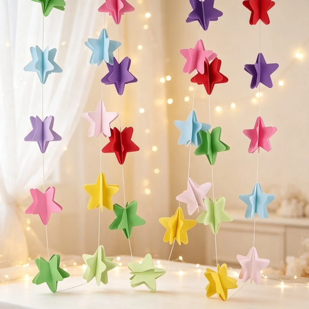 Hängende Partydekorationen Papierketten-Girlande Vorgeschnittene Papierstreifen für DIY-Bastelarbeiten aus Papier für Geburtstagsfeiern – Detail 8