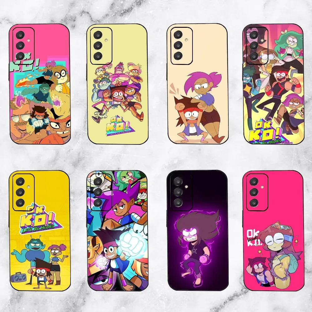 O-OK KO Lets Be Heroes Phone Case For Samsung Galaxy A52 A12 A51 S21 Edge S22ULTRA S23 S20LITE Plus Ultra Black Cover