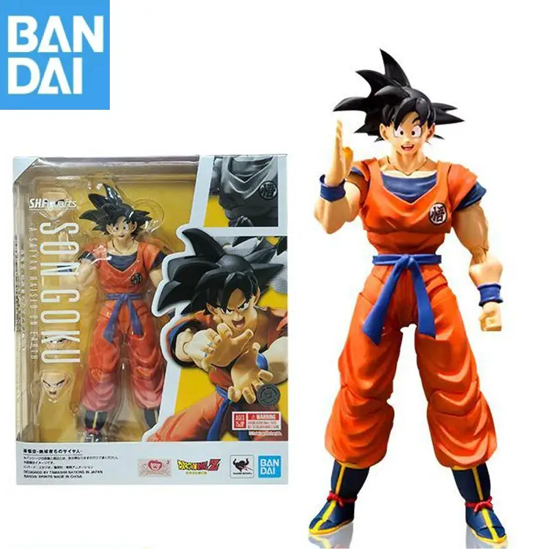 

Подлинная фигурка BANDAI S.H.Figuarts SON GOKU A SAIYAN RAISED ON EARTH, ПВХ, модель, оригинальная коллекционная фигурка, игрушка в подарок