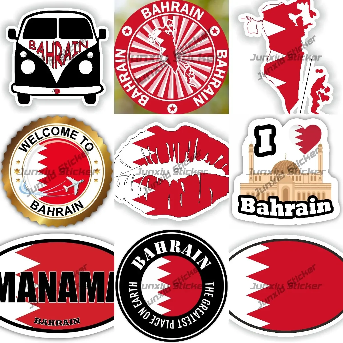 Love Bahrain Vinyl Sticker Welcome To Bahrain Decals Stamp Van Sticker for Car Truck Mobile Decor Glue Sticker for Car SUV Trunk