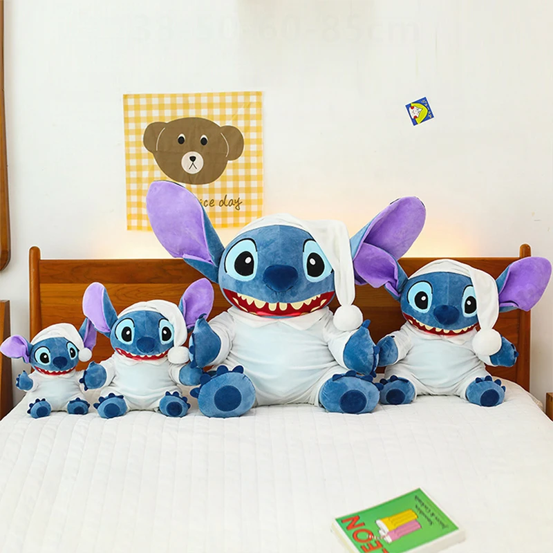 

Kawaii Disney Plush Toy Stitch in Pajamas Cartoon Stuffed Doll Sleepy Plushie Cuddle Pillow Gift for Kids Birthday Boys Girls