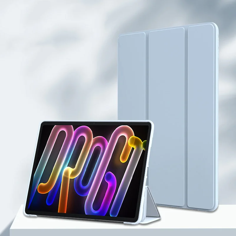 حافظة لهاتف Lenovo Xiaoxin Pad Pro GT مقاس 11.1 بوصة ثلاثية الطي من جلد البولي يوريثان الناعم مع حامل خلفي للكمبيوتر اللوحي Funda لهاتف Xiaoxin Pad Pro GT tb710fu