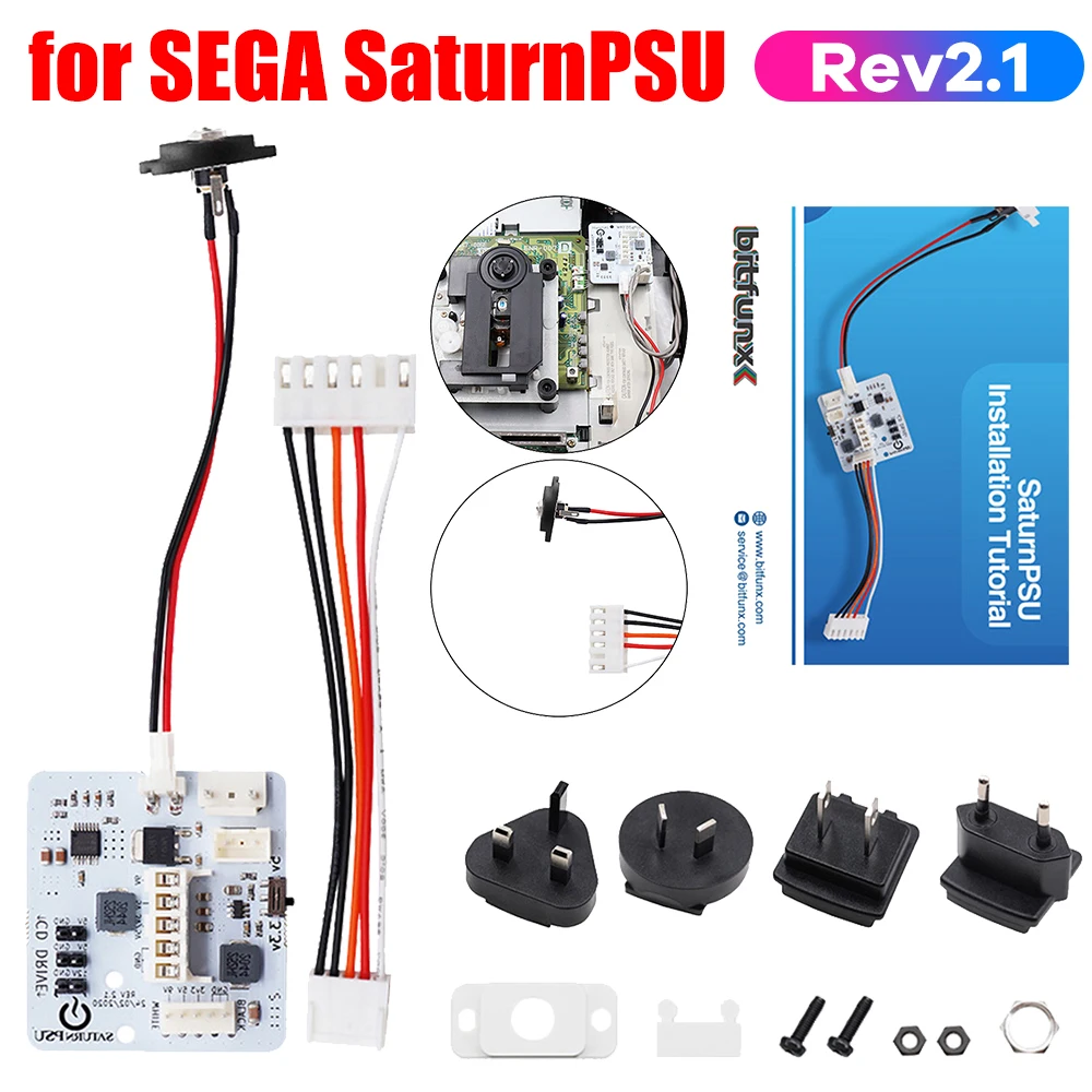 

For SEGA SaturnPSU Rev2.1 Console Power Supply Replacement 12V Power Supply with Power Plug Adapter Gaming Console Power Panel