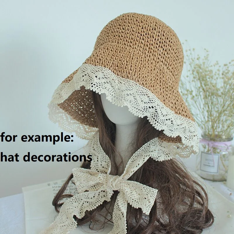 2Yards1cm-6cm Beige White Lace Webbing Cotton Ribbon for Handmade DIY Craft Christmas Easter Marriage Deco Gift Floral Packing