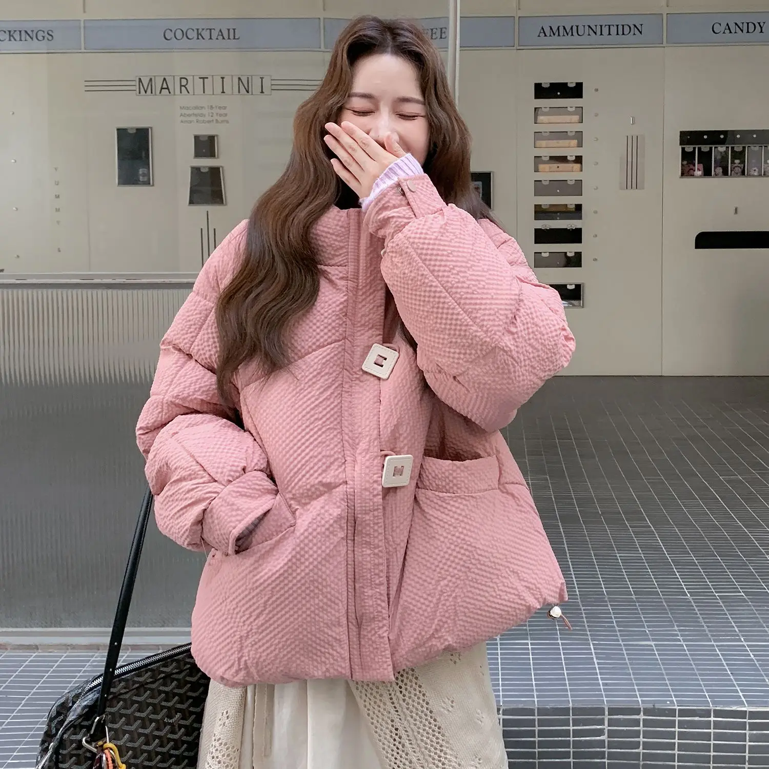 

Зимняя женская парка с леопардовым принтом, в стиле High-Street, с широкой талией, для делового повседневного стиля, из натуральных волокон, на молнии, в клетку, окрашенная