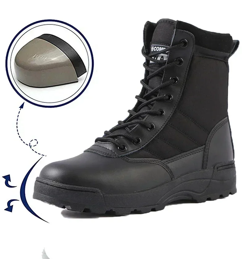 Men Boots Safety Shoes Military Outdoor Work Boots Steel Toe Shoes Winter Puncture-Proof Work Boots For Men