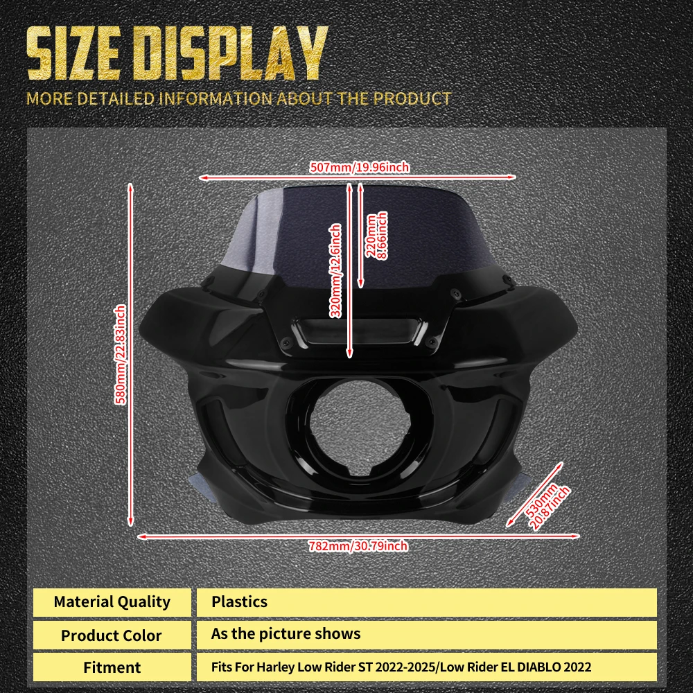 Motorcycle Headlight Fairing Cover Front Mask Head Light Mount Kit For Harley Softail 2018-up Low Rider 2022-2025 Dyna 2006-2017 view 6