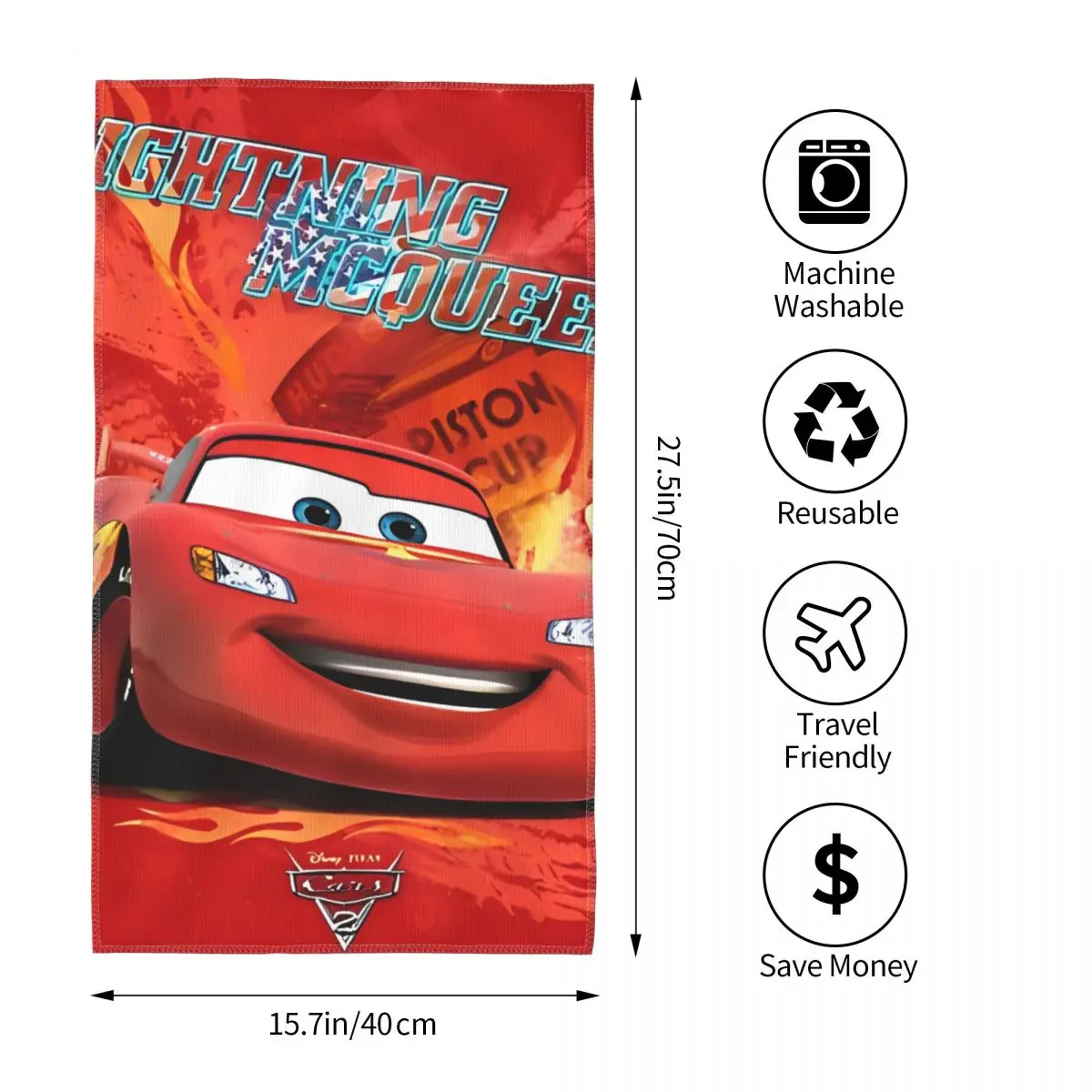 Red Cars Winnerz Lightning McQueen Bath Towel 2023 Summer Microfiber Towels For Summer Beach Quick-dry Towels