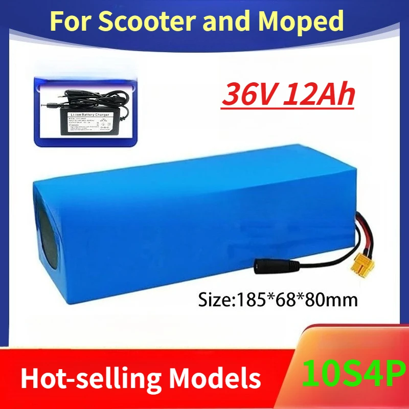 

10S4P 36V 12Ah 18650 Lithium Battery Pack for Scooter and Moped with BMS Hot-selling Models with Charger