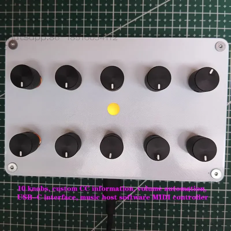 Music host software MIDI controller, 10 knobs, custom CC information, volume automation, USB-C interface