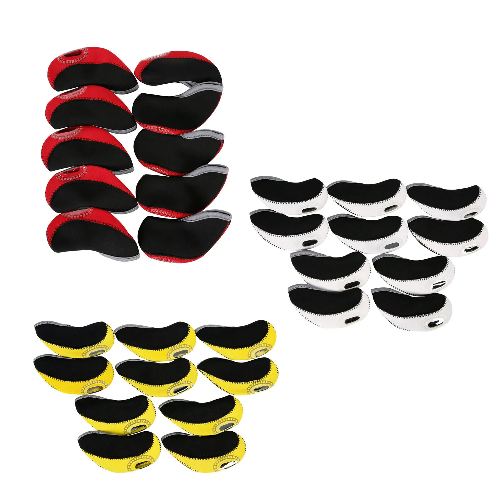 10Pcs Pro Golf Iron Headcovers High Contrast Colors with Clear Window Premium Golf Club Protection Accessories