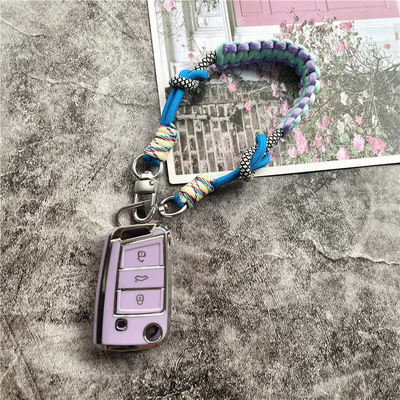 Keychain on the Phone Charm Strap Contrasting Colors Lanyard With Patch Phone Wrist Strap Anti-lost Cell Accessories Chain Rope