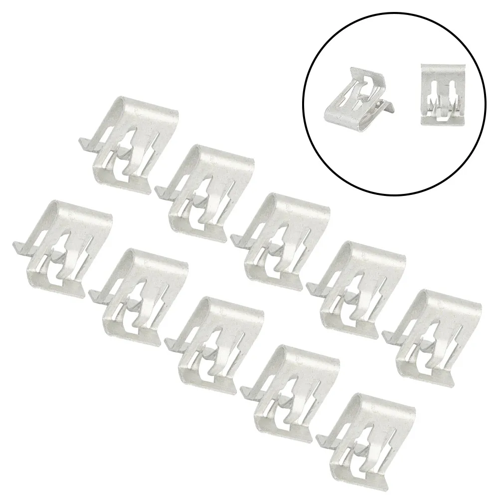 For Automotive Metal Fastener Retainer Clips 10pcs for Securing For Dashboard Trim Panels and Interior Console Components