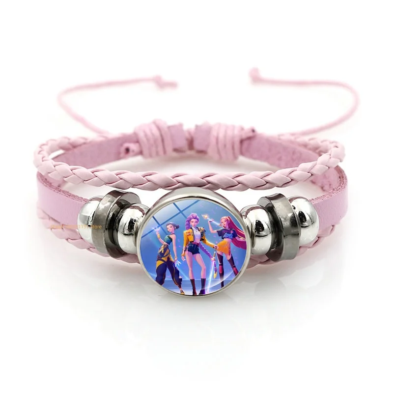 Anime-Handarmband, geflochtenes Leder, verstellbares Armband, niedliches Cosplay-Zubehör, Geburtstagsgeschenk für Kinder, Mädchen, Fans, 3 Farben – Detail 15