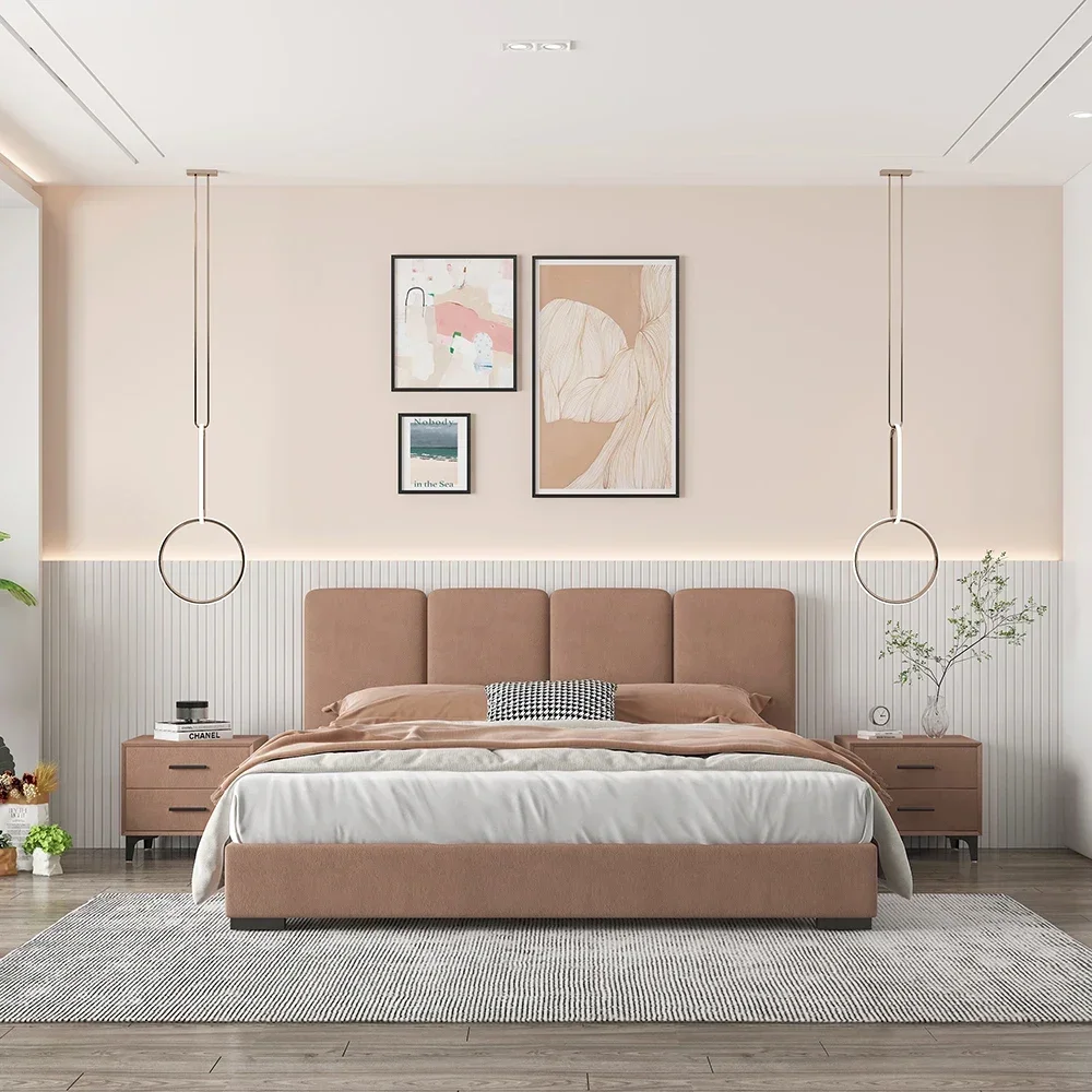 

Minimalist Double Nordic Bed Frames King Size 2 People Luxury 180x200cm Bedroom Beds Fancy Adults Frame Home Bedroom Furniture