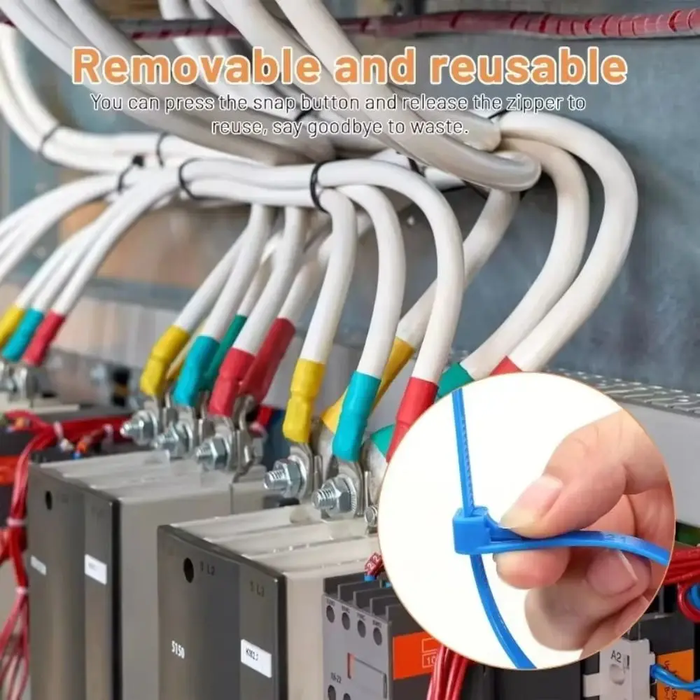 100 PCS Heavy Duty Nylon Universal Cable Tie Buckle Durable Multi Purpose Plastic Cable Ties Tool Lightweight Wear-resistant