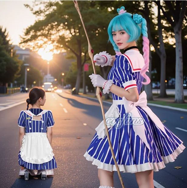 Costumes de cosplay Mesmerizer Miku, perruque, robe, uniforme JK, sous-jupe, déguisement pour Halloween, Noël, carnaval, fête pour femmes