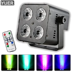 Free Shipping Remote Control Mini Aluminum Shell 4X10W LED RGBW Par Light Dyeing Effect Light DMX512 4/8CH DJ Disco Room Party