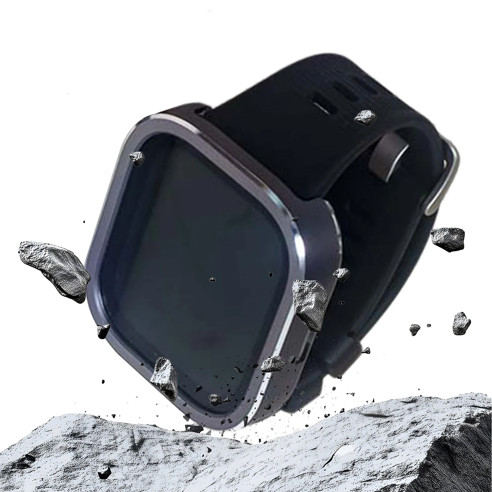 for Amazfit Bip Max Metal Case Slim Hard Shell Scratch-Resistant Clear Back Cover Precise Cutouts Black Gray Silver