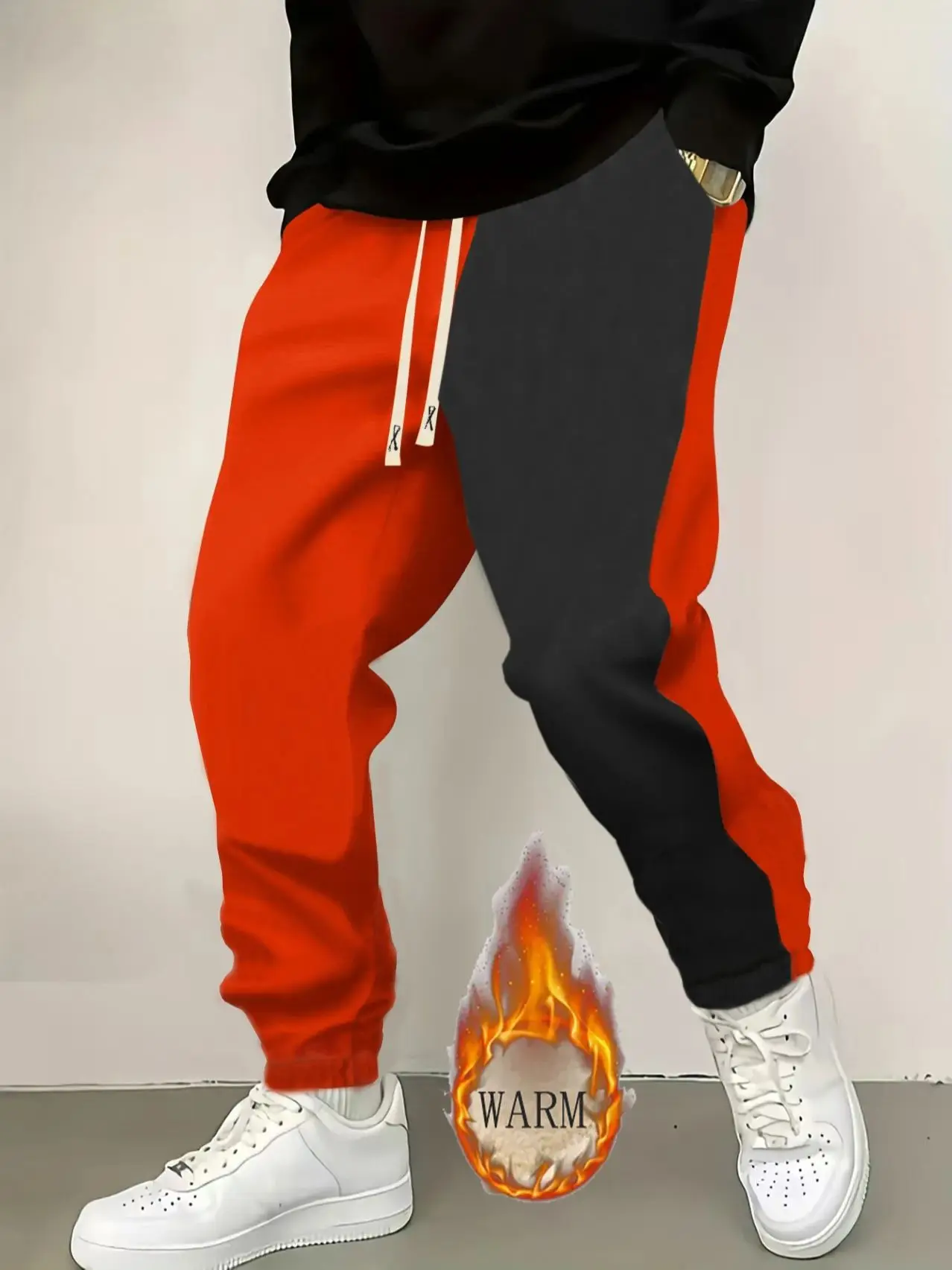 

Men's Warm Fleece Pant With Color Blocking Design Suitable For Cold Weather And Outings Men Casual Pant Are The Best Gift Choice