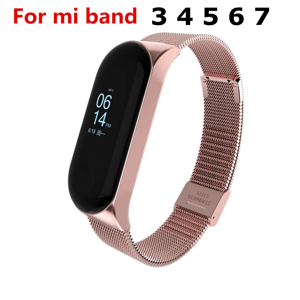 Strap For Xiaomi Mi Band 7 6 3 4 5 Wrist Metal Bracelet Screwless Stainless Steel MIband for Mi Band 7Strap Wristbands Pulseira