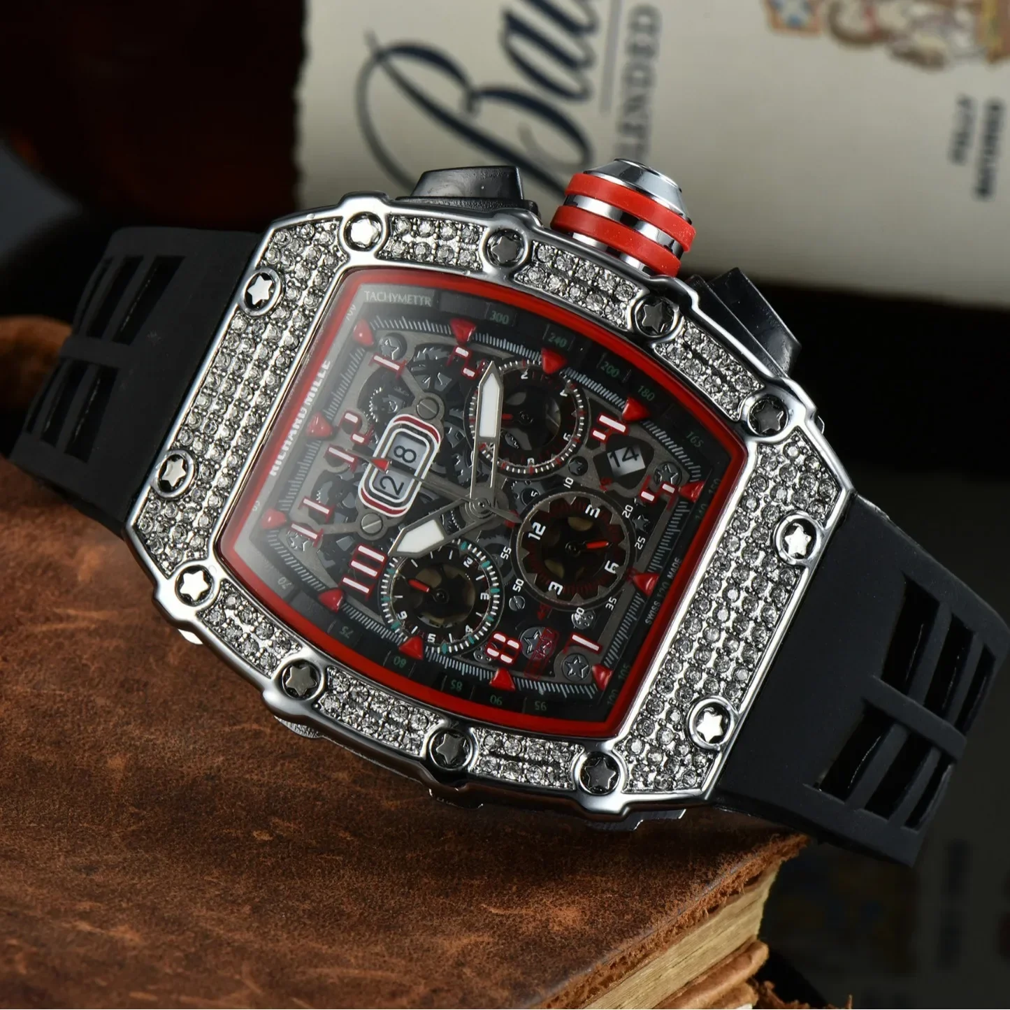 Jam Tangan Olahraga Bisnis Merek Mewah Multifungsi Pria 2025 Jam Tangan Berlian Kuarsa Tidak Biasa untuk Jam Tangan Pria Reloj Hombre