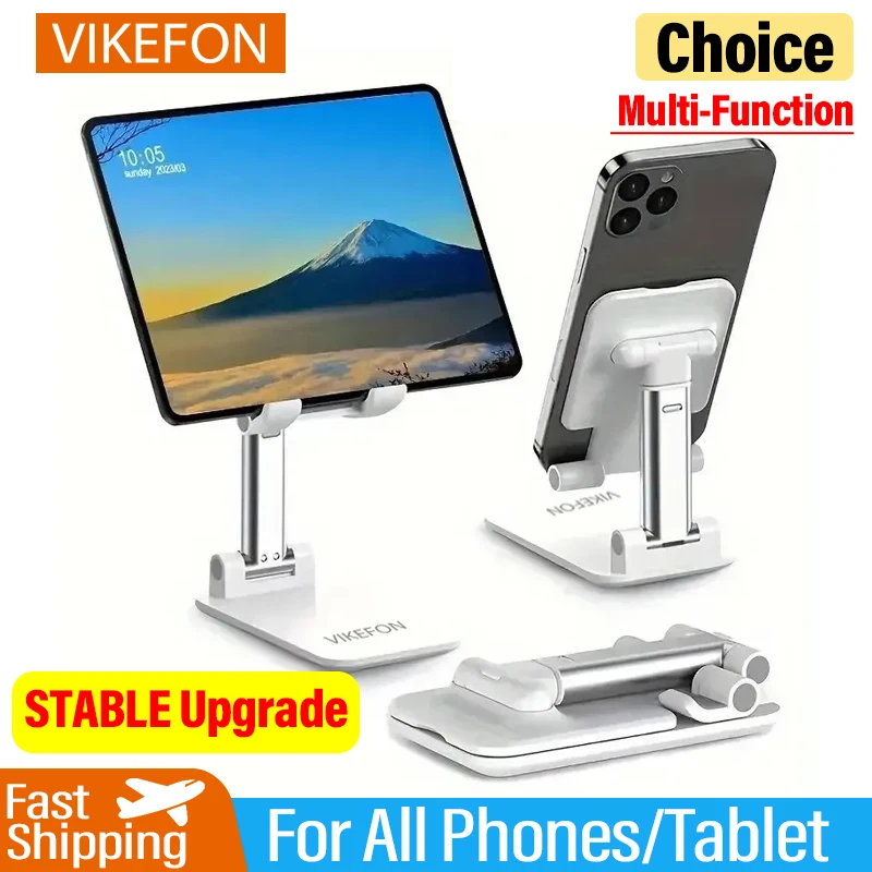 VIKEFON Foldable Mobile Phone Holder Stand Tablet Desk Mount Table Adjustable Desktop Live Lazy Bracket Support For All Phones