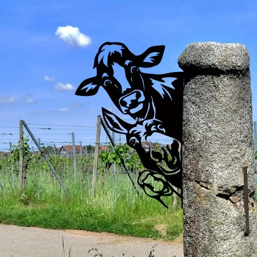 Add a Touch of Whimsy to Your Garden with This Adorable Cow, Metal  Donkey and Duck Iron Silhouette Fence Ornament