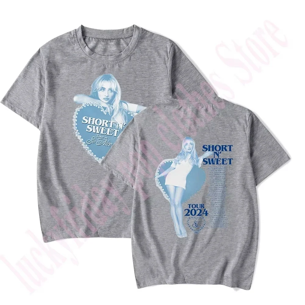 Sabrina Carpenter Short N' Sweet Tour Cotton T-Shirt Merch Women Men Clothes Trend Casual Print Short Sleeve Unisex Top