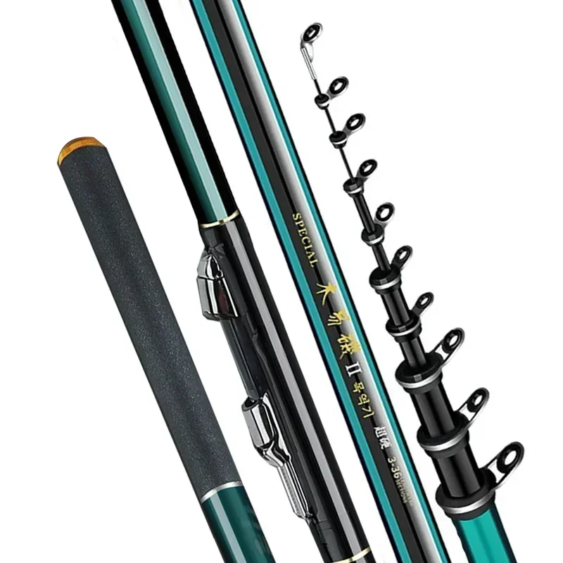 2.7m-7.2m Fishing Rods High 60T Carbon Ultralight Telescopic Surfcasting Spinning Rock Fishing Rod  Coast Sea Fishing Freshwater