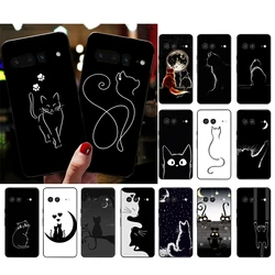 Black Cat Phone Case for Google Pixel 10 9 Pro XL 9A 8 7 6 Pro Pixel 8A 7A 6A Pixel 8 7 6 5 Funda