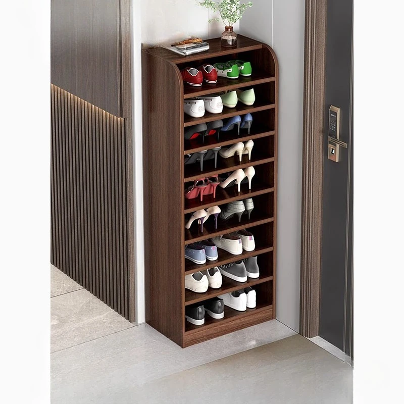 

Solid wood shoe rack household door corner narrow multi-layer shelf simple space-saving storage shoe cabinet