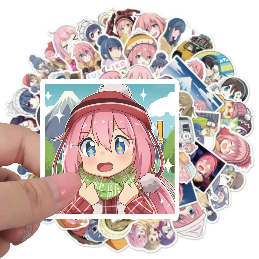 

10/30/50pcs Laid-Back Camp Anime Stickers Cute Shima Rin Inuyama Aoi Decals Notebook Guitar Phone Cartoon Sticker Decoration Toy