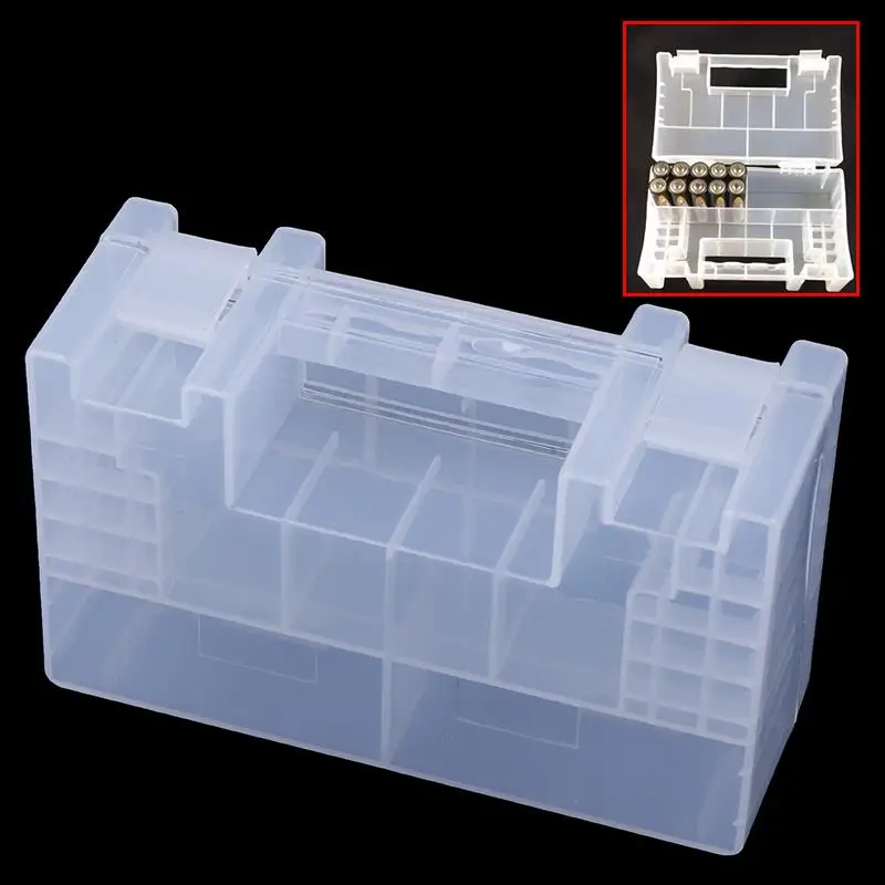 1pc Battery Case Holder Storage Box Inner Compartment Anti Impact Large Capacity Clear Wear Resistant Practical Container AA AAA